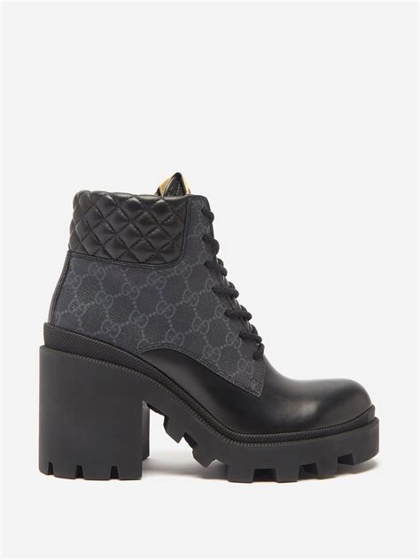 gucci trip ankle boots|gucci monogram thigh high boots.